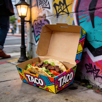 Boîte d'emballage alimentaire jetable en papier sulfurisé personnalisée Enten Packaging pour tacos et plateaux