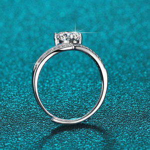 Anillo de Corona Somen al por Mayor, Plata de Ley 925, Aprobado por REACH, Anillos de Mujer, Anillos de Compromiso de Plata, Anillos de Mujer con Moissanita de 1 Quilate - Product Image 4