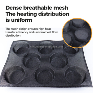 قوالب خبز سيليكون بـ 8 تجاويف بيضاوية للكعك والخبز غير لاصقة، صواني خبز مثقبة، قوالب همبرغر، صينية كب كيك - Product Image 3