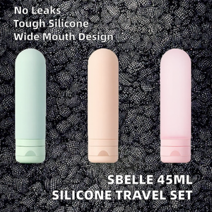 Kit de viaje de loción de champú a prueba de fugas OEM de 45ml, juego de botellas cosméticas de viaje de silicona mate, boca ancha para maquillaje en movimiento - Product Image 3