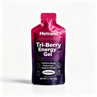 Gel énergétique à la caféine Metrand Tri-Berry 32g OEM ODM Marque privée Complément nutritionnel sportif pour la course à pied et l'endurance
