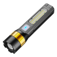 Lampe torche laser blanche multifonction SA-M123, rotative, à focalisation, rechargeable, grand faisceau, pour extérieur, longue durée de vie de la batterie