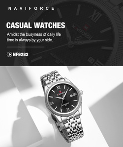 Montre-bracelet à quartz décontractée pour homme en acier inoxydable 9282 avec bracelet de 20 mm, de haute qualité, de marque originale - Product Image 4