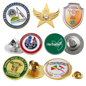 Custom Logo Hat Cloth Pins Souvenir Badge Brooch Saudi Epoxy Magnetic Pin Lapel Pins For Suit Men With Magnet Clutch Backing