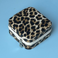 Nouvelle boîte à bijoux portable en matériau composite à imprimé léopard pour accessoires féminins, organisateur sophistiqué pour