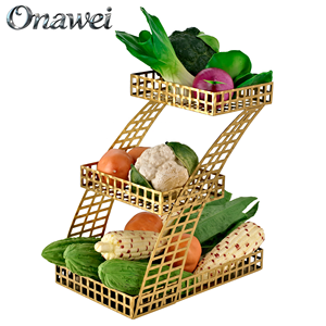 Estante de Doble Capa Onawei para Almacenamiento de Cocina, Exhibición de Frutas y Verduras en Hoteles, Estante para Pan y Galletas, Ecológico y <span class=keywords><strong>Vegetariano</strong></span> - Product Image 1