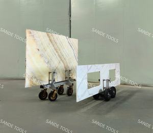 SANDE Venta Carro de instalación de aluminio de 4 ruedas Condición Taller de piedra Losa de granito Encimera Carro móvil - Product Image 5