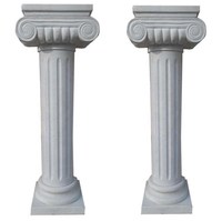 Pilier Rond en Marbre Blanc, Style Européen Classique Moderne, Design Romain pour la Décoration de Jardin