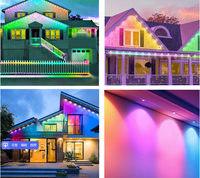 IP67 senar lampu atap LED 24V RGB, tali lampu atap tahan air dengan kontrol suara/aplikasi/Remote untuk lanskap luar ruangan pemasangan permanen