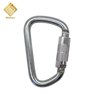 Jensan कस्टम भारी शुल्क 30KN डी प्रकार हवाई काम के लिए ऑटो ताला स्टील चढ़ाई Carabiner हुक/गिरावट संरक्षण