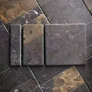 Dalles de pavage en pierre naturelle grise Blacklime de qualité supérieure, motif aléatoire, épaisseur importante, coupées à la main, résistantes à l'eau, durables, pour revêtement de sol de villa - Product Image 1