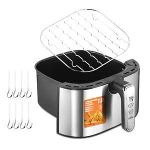 Friteuse à air numérique électrique sans huile en acier inoxydable 7L avec circulation d'air à 360° et fenêtre de visualisation - Product Image 3