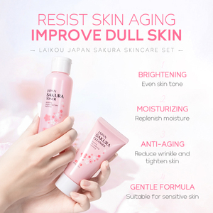 Hidratante, Reduce las Líneas Finas, Ilumina el Tono de Piel, Cuidado Facial, Set de Cuidado de la Piel LAIKOU Sakura Japonés de 5 Piezas - Product Image 3