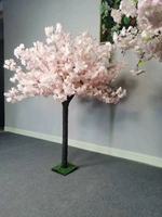 Pohon Bunga Sakura Merah Muda Buatan dari Plastik dan Sutra, Dekorasi Pernikahan dan Rumah Buatan Tangan