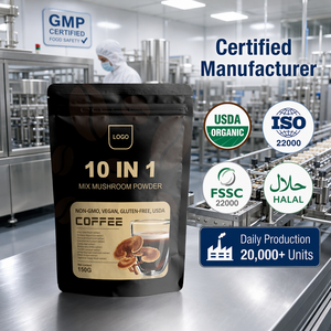 AMULYN Caffè Nero Istantaneo Dimagrante 10 in 1 con Ganoderma Reishi, Gusto Zucchero, in Confezione Sacchetto, Etichetta Privata - Product Image 5