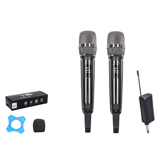 1012D New Arrivals 2CH Wireless Microphone SKM9000 Plastic Handheld VHF Universal Mic for Singing Family Karaoke Conference