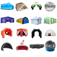 Tente à bulles gonflable portable imperméable, dôme en tissu PVC noir, publicité extérieure, mariage, fête, tente pneumatique