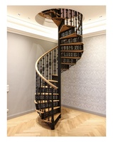 Escalier en colimaçon moderne en acier personnalisé CBMmart, escalier métallique intérieur de haute qualité, prix raisonnable, extérieur en verre