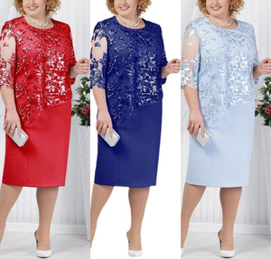 Vestido Formal Africano Personalizado OEM para <span class=keywords><strong>Mujer</strong></span>, con Encaje Bordado, Manga Corta, Corte Entallado, Otoño, Manga 3/4 - Product Image 3