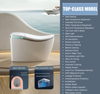 Grande Cuvette de Toilettes Intelligente Fonction Lavage Féminin Chasse Automatique Sans Bride WC à Poser Télécommande Incluse