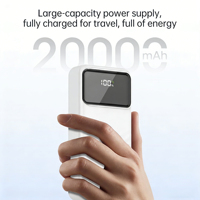 Batterie externe personnalisée 20000mAh, charge rapide 22.5W avec écran LED, 3 câbles intégrés, chargeur portable, OEM ODM, vente en gros d'usine
