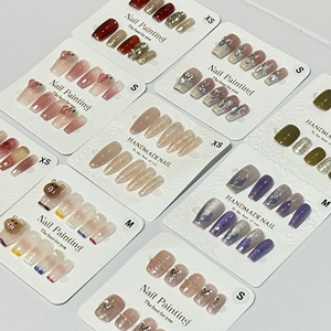 <span class=keywords><strong>Uñas</strong></span> Postizas de Lujo Hechas a Mano al por Mayor, 10 Piezas, Material ABS de Alta Calidad, Diseño Mixto, Patrones Cuadrados, Almendrados y Stiletto para Dedos - Product Image 5