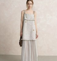 Robe d'été pour femme en lin à col mandarin vintage personnalisable, avec perles en bois, style A-line