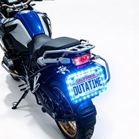 Support de plaque d'immatriculation de moto SXN avec éclairage LED 3-en-1 (clignotant, frein, marche arrière) 12V 6W IP65 étanche, ajustement universel 7x4 pouces