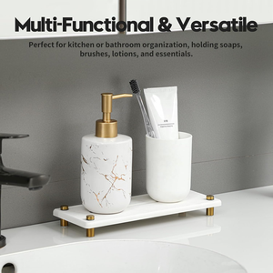 Tappetino per l'essiccazione del rubinetto in oro che assorbe l'acqua del sottobicchiere bianco 10 "X 4" portasapone portasapone alzata - Product Image 5