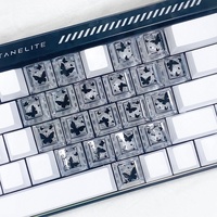 21 touches transparentes en PC, clavier mécanique personnalisé rétroéclairé, touches en forme de cœur, ensemble de touches en forme de cœur transparentes