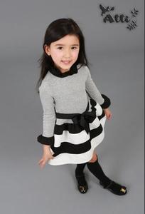 Venta al por Mayor en Línea, Ropa de Verano para Niños, Vestido Informal de Manga Larga con Rayas para Niñas, de Proveedor Chino - Product Image 3