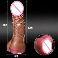 Copa de Masturbación Masculina, Dildos Grandes y Resistentes de Cristal Realista para Mujeres, Juguete Sexual de Goma con Forma de Pene