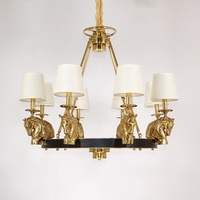 Pendentif européen Lumières Antique De Luxe Grands Lustres En Laiton Massif Pour Villa Hôtel Maison