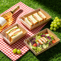 Caja de Pastelería Kraft Impresa Personalizada al por Mayor con Tapa Transparente, Contenedores de Alimentos Reciclables Ecológicos a Precio de Fábrica