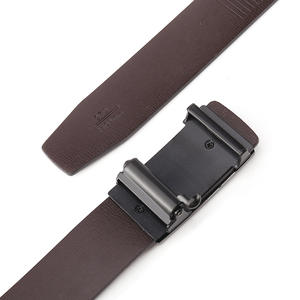 Genuine Leather Men's Belt Cowhide Steel Buckle Rectangular Formal Style Durable Business Use - Product Image 4