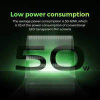 Pantalla Led transparente digital Pantalla de visualización de película Led flexible P10 Video COB Tech Pantallas LED transparentes
