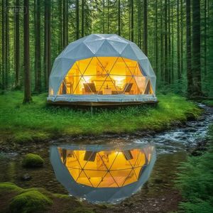 Kunden spezifisches großes Aluminium-Wintergarten-Glamping-Geodätisches Kuppel zelt Isoliertes Garten zelt mit PVC-Abdeckung für Veranstaltungen im Freien - Product Image 1