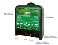 Électrificateur de clôture solaire électronique pour animaux 120 km, amplificateur 6J, générateur d'impulsions pour clôture électronique, contrôleur d'énergie pour ranch