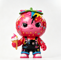 Figurine personnalisée Graffiti Monstre Fraise en PVC et ABS, Statue moulée, Fabrication OEM en usine chinoise pour la vente en gros aux marques