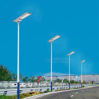 Lampu Jalan Tenaga Surya All-in-One 100W180W240W Tahan Air untuk Luar Ruangan, Sensor Cerdas, Aluminium, Kecerahan Tinggi, untuk Aplikasi Jalan Raya