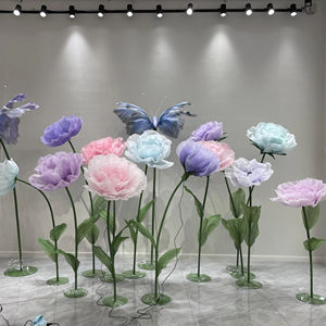 Yüksek kalite el yapımı düğün dekorasyon otomatik hareketli dev çiçek arka plan düzeni için pencere ekran olay dekorasyon - Product Image 1