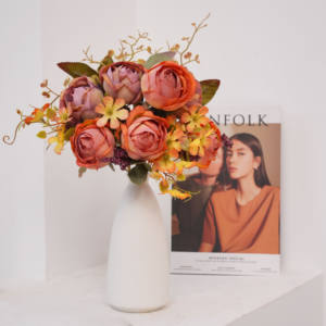 ดอกตูมสองสี7หัวช่อดอกไม้ที่เขียนด้วยลายมือของตกแต่งงานปาร์ตี้ - Product Image 3