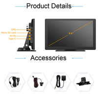 Tablette portable 9 pouces IPS Android 13 OS 1024*600 avec écran, WiFi 5G, haut-parleur stéréo, radio, caméra de recul, navigation GPS, garantie 1 an, pour Jeep