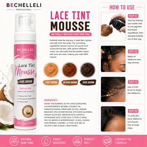 <span class=keywords><strong>Mousse</strong></span> Teintante Naturelle Professionnelle OEM 100ml <span class=keywords><strong>pour</strong></span> Dentelle, <span class=keywords><strong>Mousse</strong></span> Coiffante Teintante <span class=keywords><strong>pour</strong></span> Perruques, 3 Couleurs au Choix, Kit d'Entretien <span class=keywords><strong>pour</strong></span> Perruques, Vente en Gros, MOQ - Product Image 2
