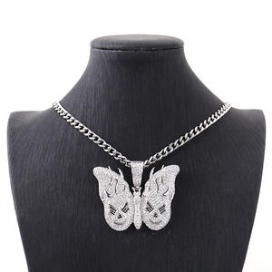 Colgantes y dijes de joyería fina de Plata de Ley 925 con forma de mariposa para hombre, probador de diamantes de moissanita de Hip Hop para hombre - Product Image 6