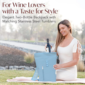 Borsa Portabottiglie in Pelle PU Opaca, <span class=keywords><strong>Zaino</strong></span> per Vino con Cinghie, Portabicchieri Leggero e Portatile con Scomparti - Product Image 2