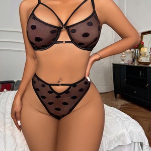 ชุดชั้นในแฟชั่นผู้หญิง เซ็กซี่ ผ้าตาข่ายลายจุด ซีทรู ยั่วยวน ชุดบราสองชิ้น - Product Image 1