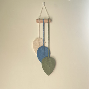 Y859 Tressé Coton Corde Feuilles Colorées En Forme De Coeur <span class=keywords><strong>Tapisserie</strong></span> <span class=keywords><strong>Murale</strong></span> Bohème Ins Style Décoration Ins Style Ornements - Product Image 3