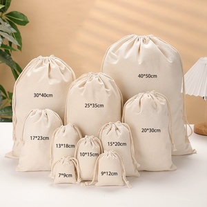 Tùy chỉnh bông dây rút túi Túi bông hữu cơ quà tặng trang sức bao bì túi thân thiện với môi lưu trữ túi quà tặng bông dây rút - Product Image 2