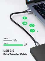 UGREEN USB3.0 ke kabel 3 kaki, USB ke USB laki-laki ke laki-laki, kepang nilon tipe A tipe a